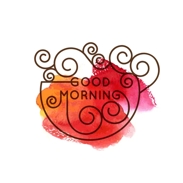 Good morning decorative inscription — Stock Vector