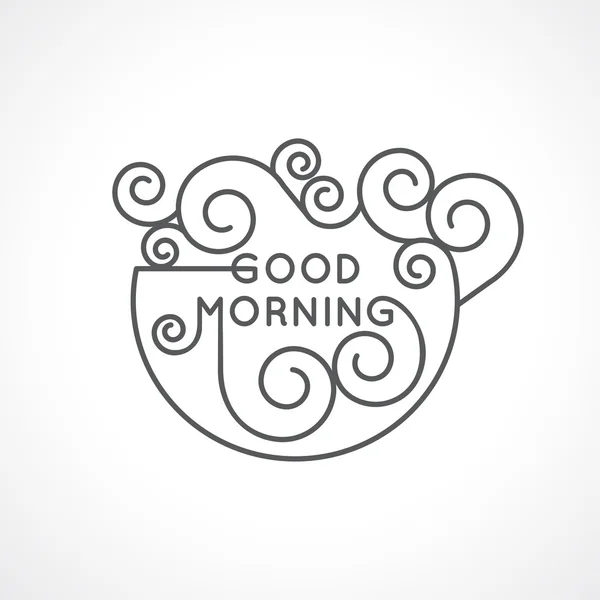 Good morning decorative inscription — Stock Vector