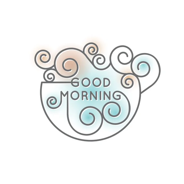 Good morning decorative inscription — Stock Vector