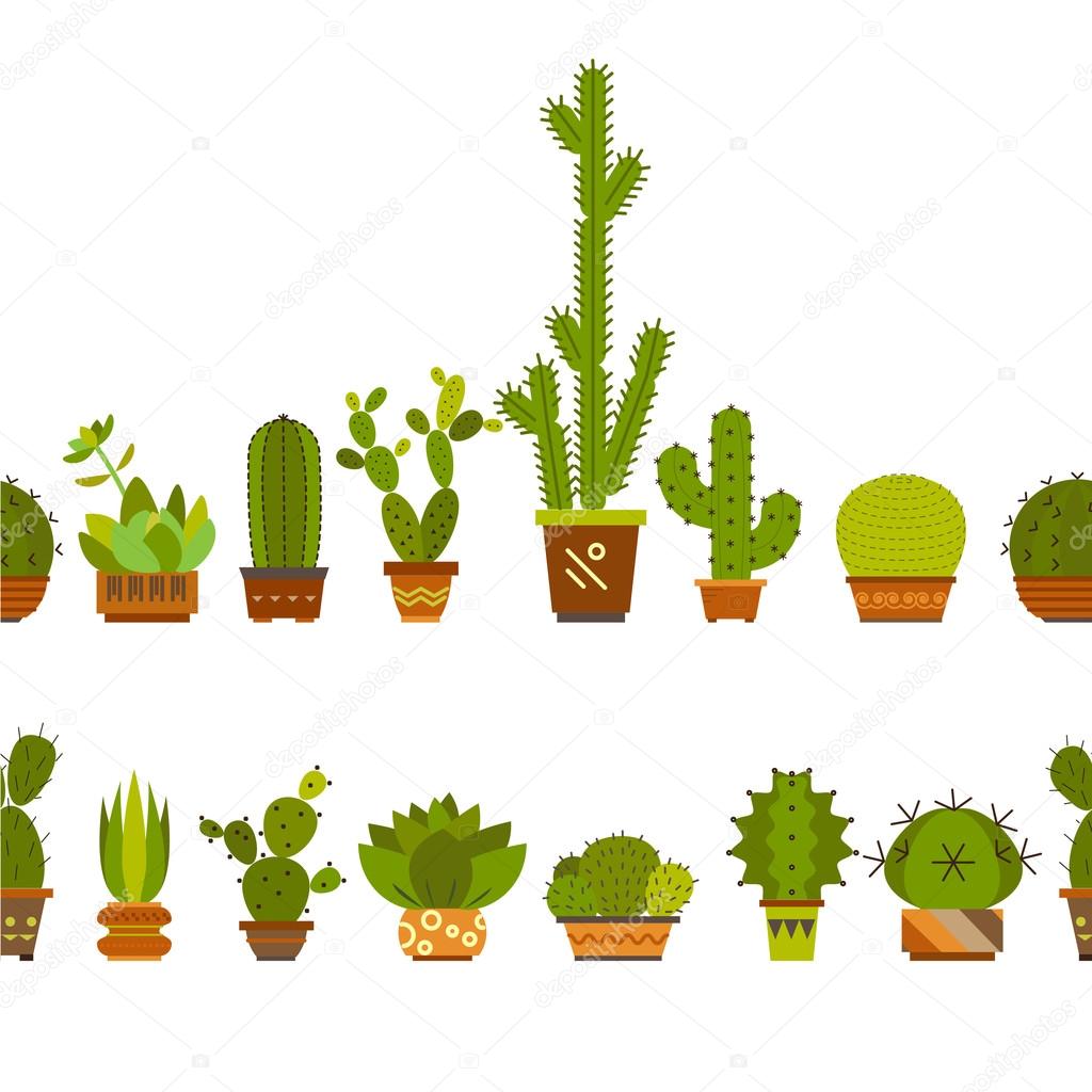 cartoon border with cactus