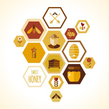 Arka plan tasarım bal ve arı ile