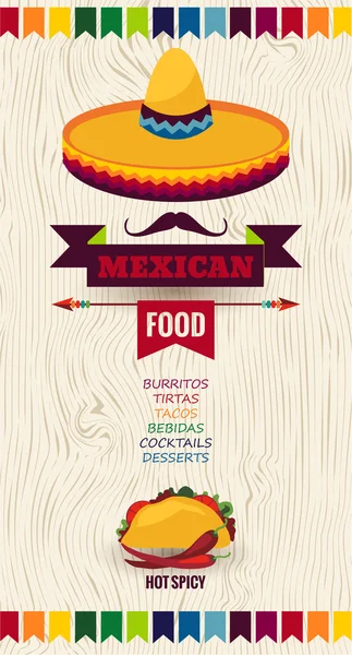 Cartaz de comida mexicana — Vetor de Stock