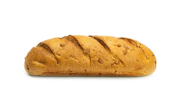 Long loaf with cereals on a white background. — Stock Photo, Image