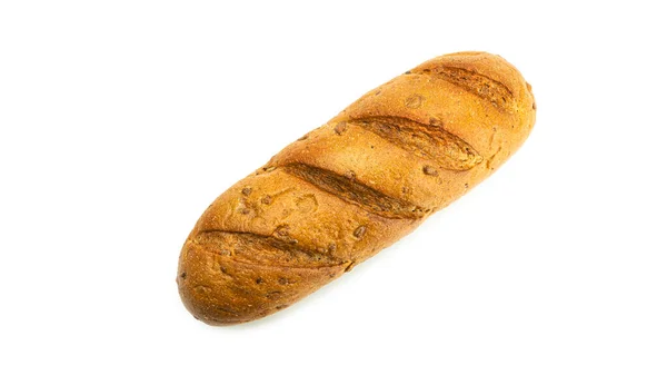 Long loaf with cereals on a white background. — Stock Photo, Image