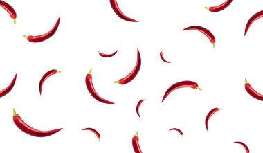 Beyaz arka planda kırmızı kırmızı kırmızı biber.