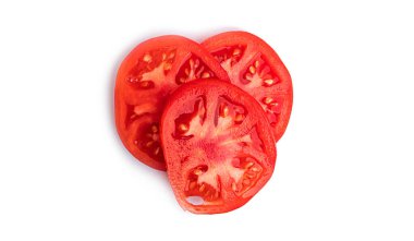 Beyaz arkaplanda domatesler.