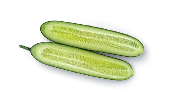 Fresh cucumber on white background. Royalty Free Stock Images