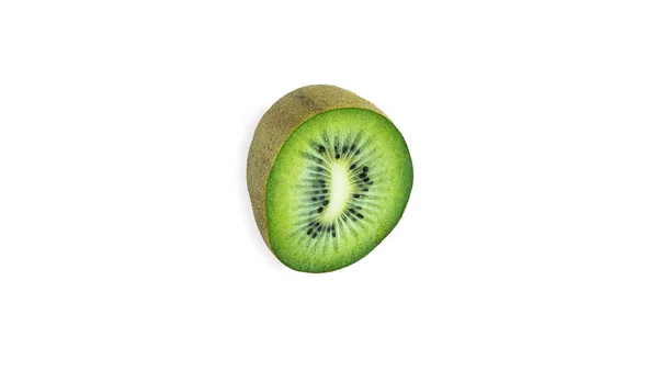 Rebanada Kiwi Sobre Fondo Blanco Foto Alta Calidad —  Fotos de Stock