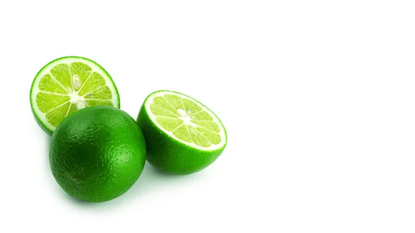 Limes Een Witte Achtergrond Hoge Kwaliteit Foto — Stockfoto