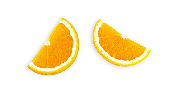 Sinaasappelschijfjes Witte Achtergrond Een Macro Hoge Kwaliteit Foto — Stockfoto