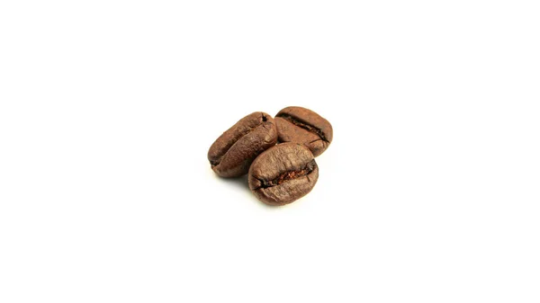 Kaffebönor Vit Bakgrund Högkvalitativt Foto — Stockfoto