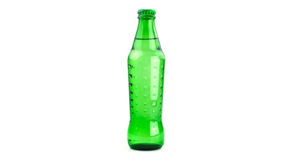 Groene Limoen Limonade Fles Witte Achtergrond Hoge Kwaliteit Foto — Stockfoto