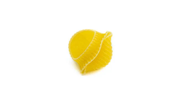 Rohe Pasta Lumaconi Rigati Makro Isoliert Auf Weißem Hintergrund Hochwertiges — Stockfoto