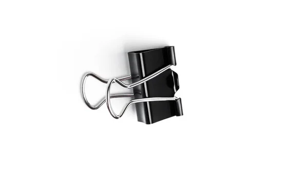 Zwarte Metalen Bindclips Witte Achtergrond Hoge Kwaliteit Foto — Stockfoto