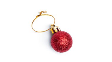 Beyaz arka planda Noel ağacı topu. Yüksek kalite fotoğraf