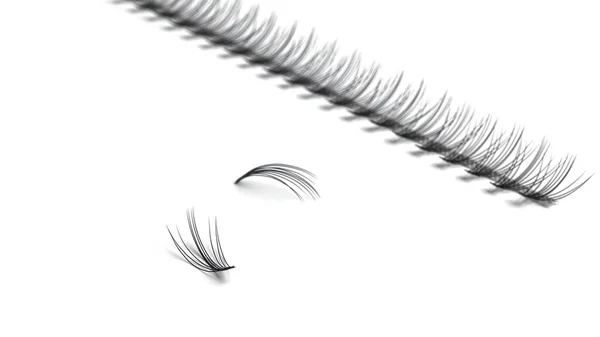 False Eyelashes Bundles Eyelashes Black False Eyelashes Isolated White Background — Stock Photo, Image