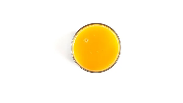 배경에 유리에 오렌지 주스를 넣는다 위에서 고품질 — 스톡 사진