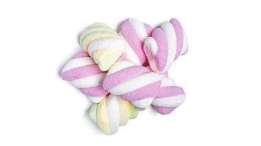 Beyaz arka planda marşmelov. Yüksek kalite fotoğraf