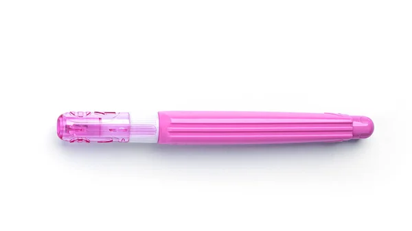 白の背景にピンクのペンの補正器 高品質の写真 — ストック写真