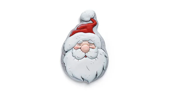 Beyaz Arka Planda Noel Baba Şeklinde Zencefilli Çörek Yüksek Kalite — Stok fotoğraf