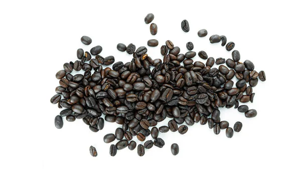 白色背景的咖啡豆 高质量的照片 — 图库照片