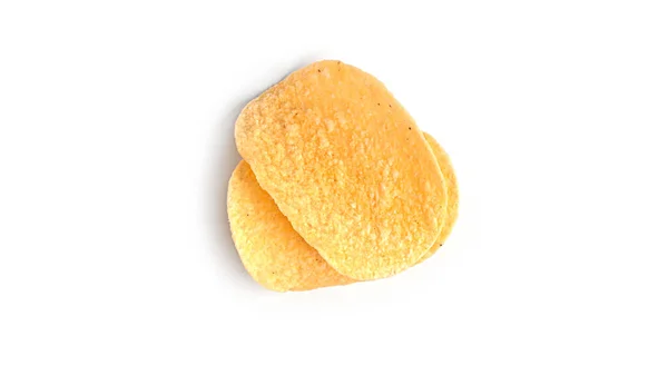 Aardappelchips Een Witte Achtergrond Hoge Kwaliteit Foto — Stockfoto