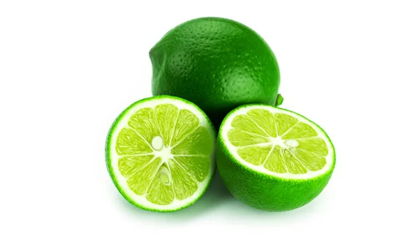 Limes Een Witte Achtergrond Hoge Kwaliteit Foto — Stockfoto