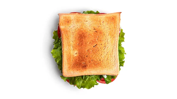 Vegetable Sandwich White Background High Quality Photo — Stock Photo, Image