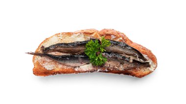 Beyaz arka planda izole edilmiş lahanalı sandviç. Yüksek kalite fotoğraf