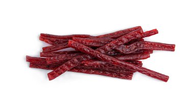 Beyaz arka planda et sosisi. Yüksek kalite fotoğraf