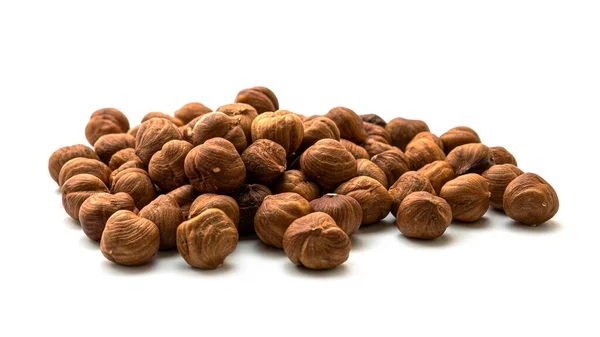 Textured Peeled Hazelnut White Background High Quality Photo — Stock Photo, Image