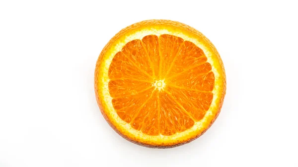 Fruit Orange Ses Tranches Sur Fond Blanc Macro Photo Photo — Photo