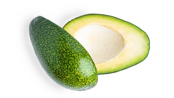 Avocado Halves White Background High Quality Photo — Stock Photo, Image