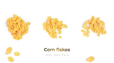 Beyaz arka planda mısır gevreği. Yüksek kalite fotoğraf