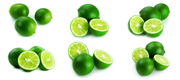 Limes Vit Bakgrund Högkvalitativt Foto — Stockfoto