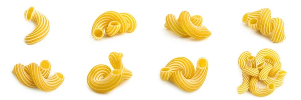 Cavatappi Pasta Con Strisce Isolate Fondo Bianco Foto Alta Qualità — Foto Stock