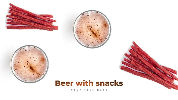 Beer Snacks White Background High Quality Photo — Stock Photo, Image