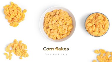 Beyaz arka planda mısır gevreği. Yüksek kalite fotoğraf