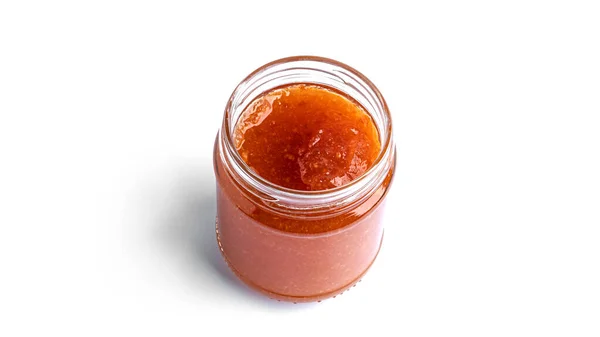 Orange jam in a glass isolated on a white background. — Stock Photo, Image