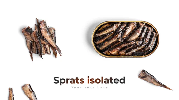 Sprats isolated on white background. — Stock Image Sprats isolated on white background. Royalty Free Stock Photos