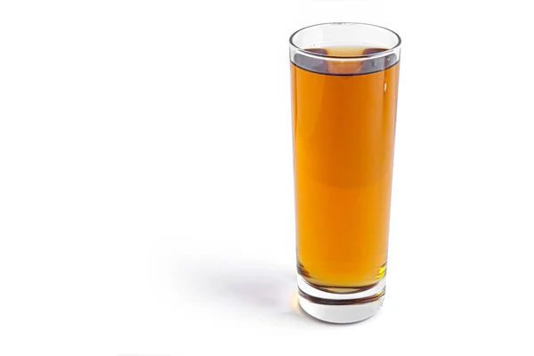 Apple juice in glass on a white background. — Stock Photo, Image