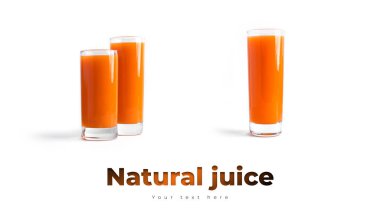 Beyaz arka planda izole edilmiş havuç suyu..