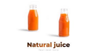 Beyaz arka planda izole edilmiş havuç suyu..