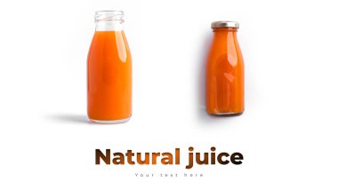 Beyaz arka planda izole edilmiş havuç suyu..