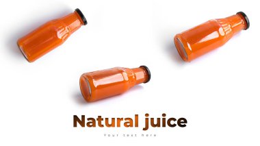 Beyaz arka planda izole edilmiş havuç suyu..