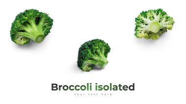 Beyaz arkaplanda brokoli.