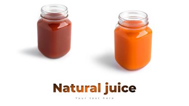 Beyaz arka planda izole edilmiş farklı meyve suları.