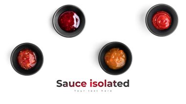Beyaz arkaplanda izole edilmiş sos.