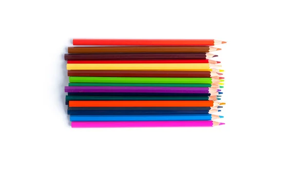 Lápis Coloridos São Isolados Fundo Branco Foto Alta Qualidade — Fotografia de Stock