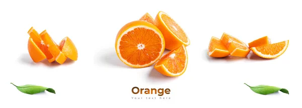 Sinaasappelfruit Geïsoleerd Witte Achtergrond Hoge Kwaliteit Foto — Stockfoto
